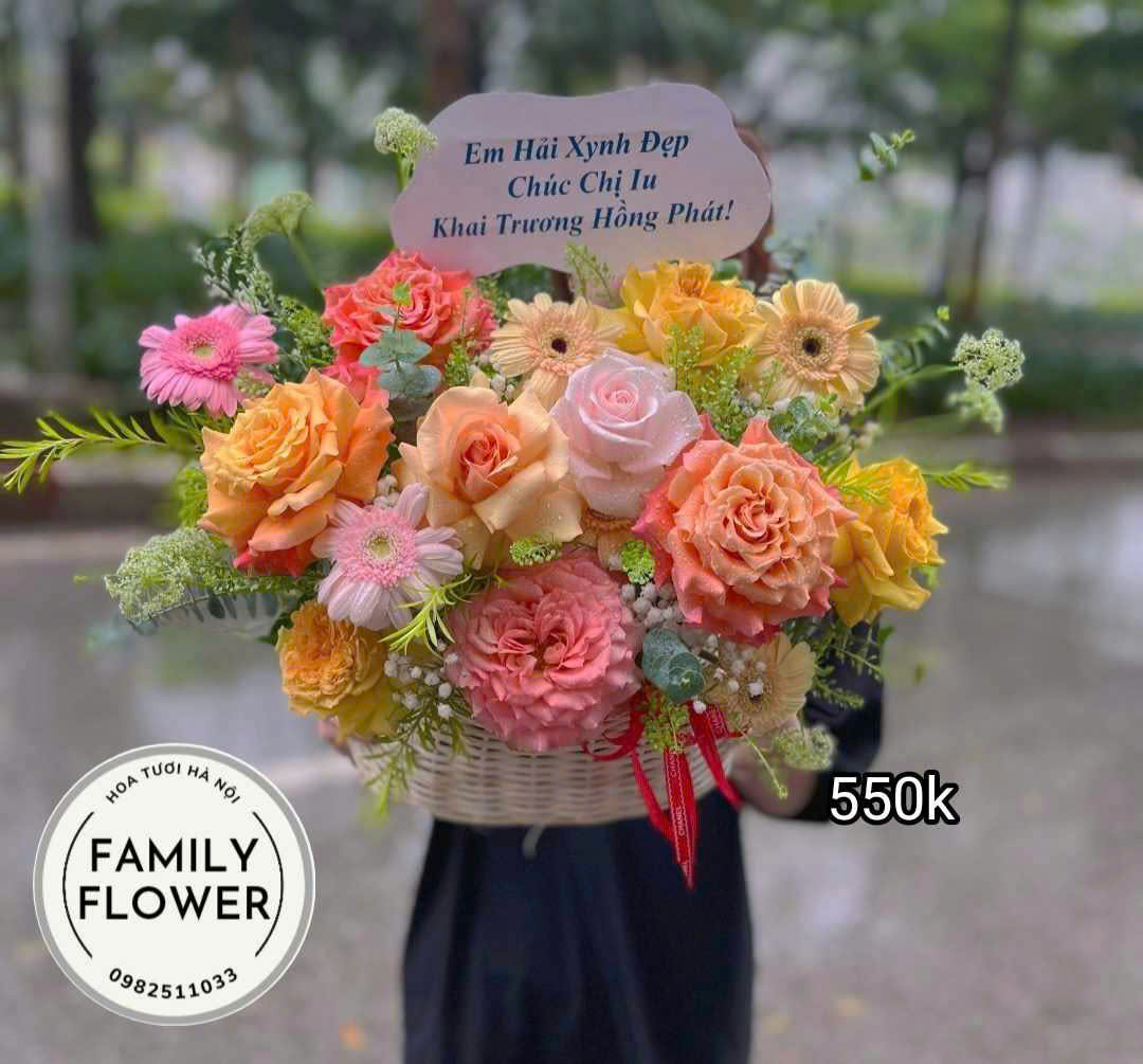 Lẵng hoa tươi 8/3 tại Ba Đình Hà Nội ! Mua hoa tươi tại Hà Nội ! Lẵng hoa nhà Family Fower