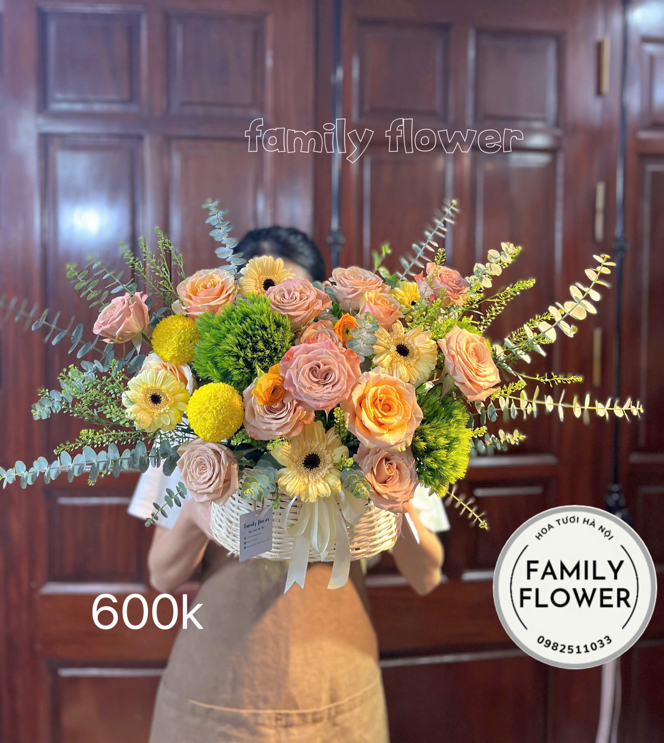 Lẵng hoa tươi 8/3 tại Ba Đình Hà Nội ! Mua hoa tươi tại Hà Nội ! Lẵng hoa nhà Family Fower