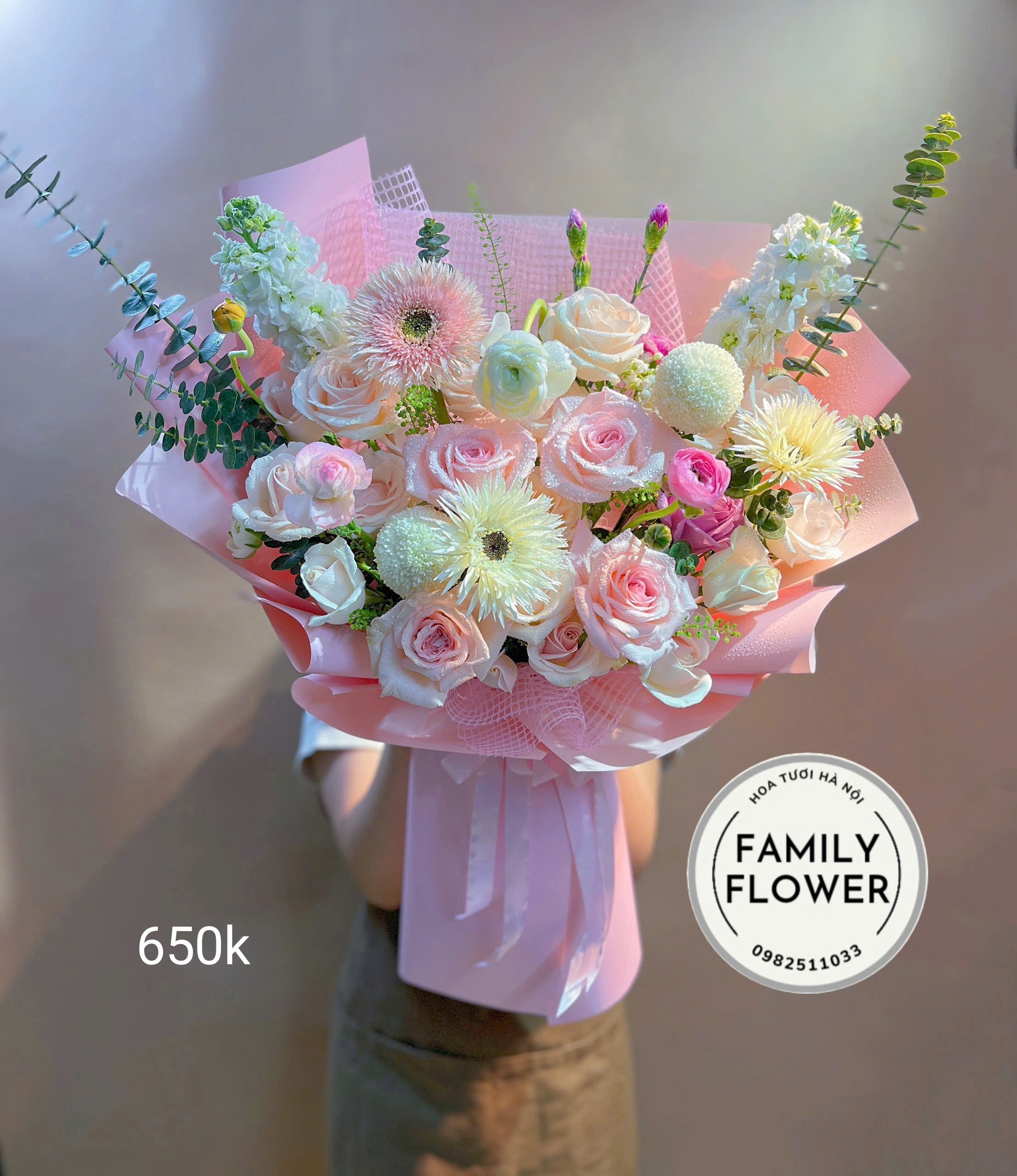 Bó hoa tặng chúc mừng 8/3 tại Hà Nội ! Mua hoa tươi online Hà Nội