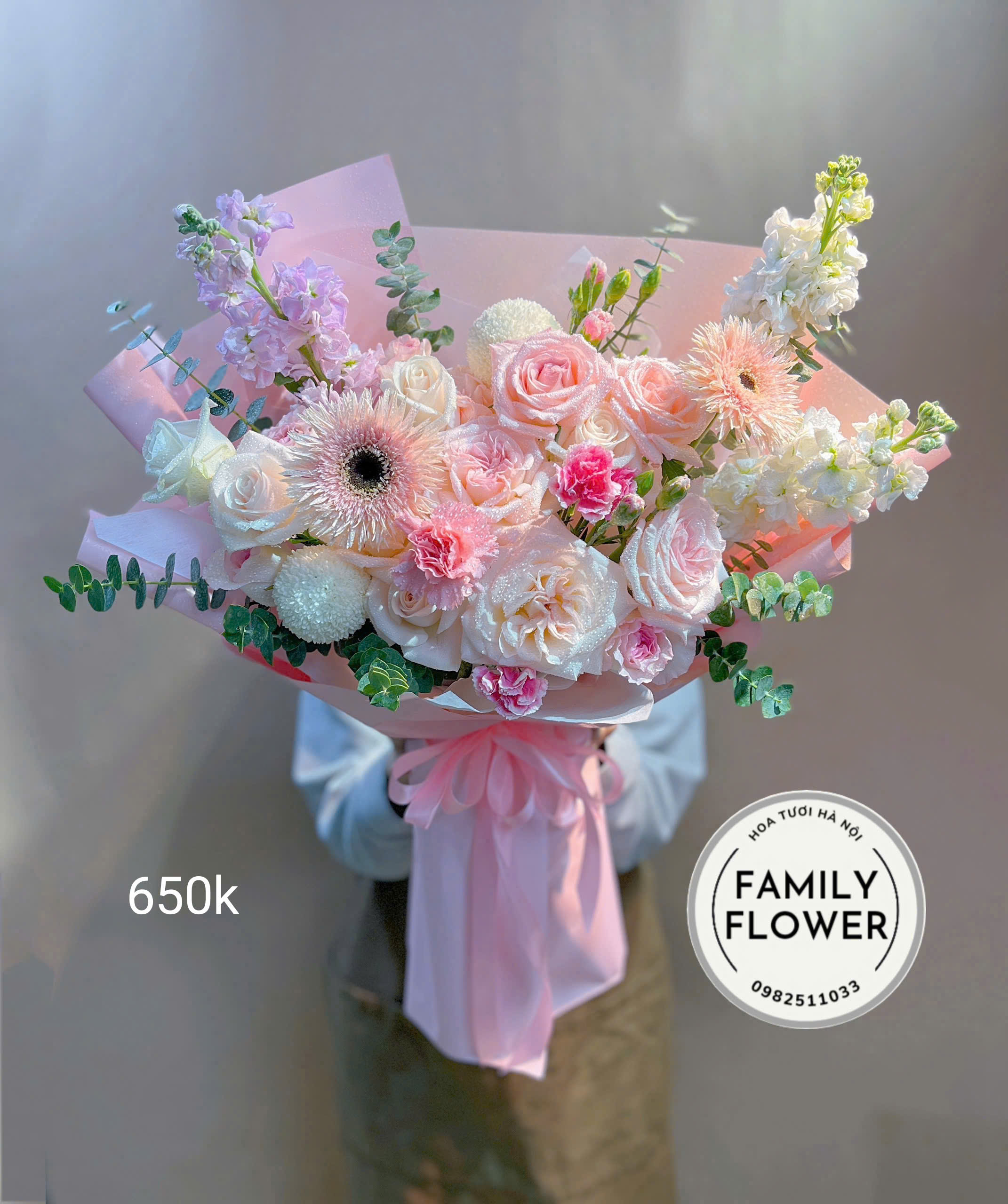 Bó hoa tặng chúc mừng 8/3 tại Hà Nội ! Mua hoa tươi online Hà Nội
