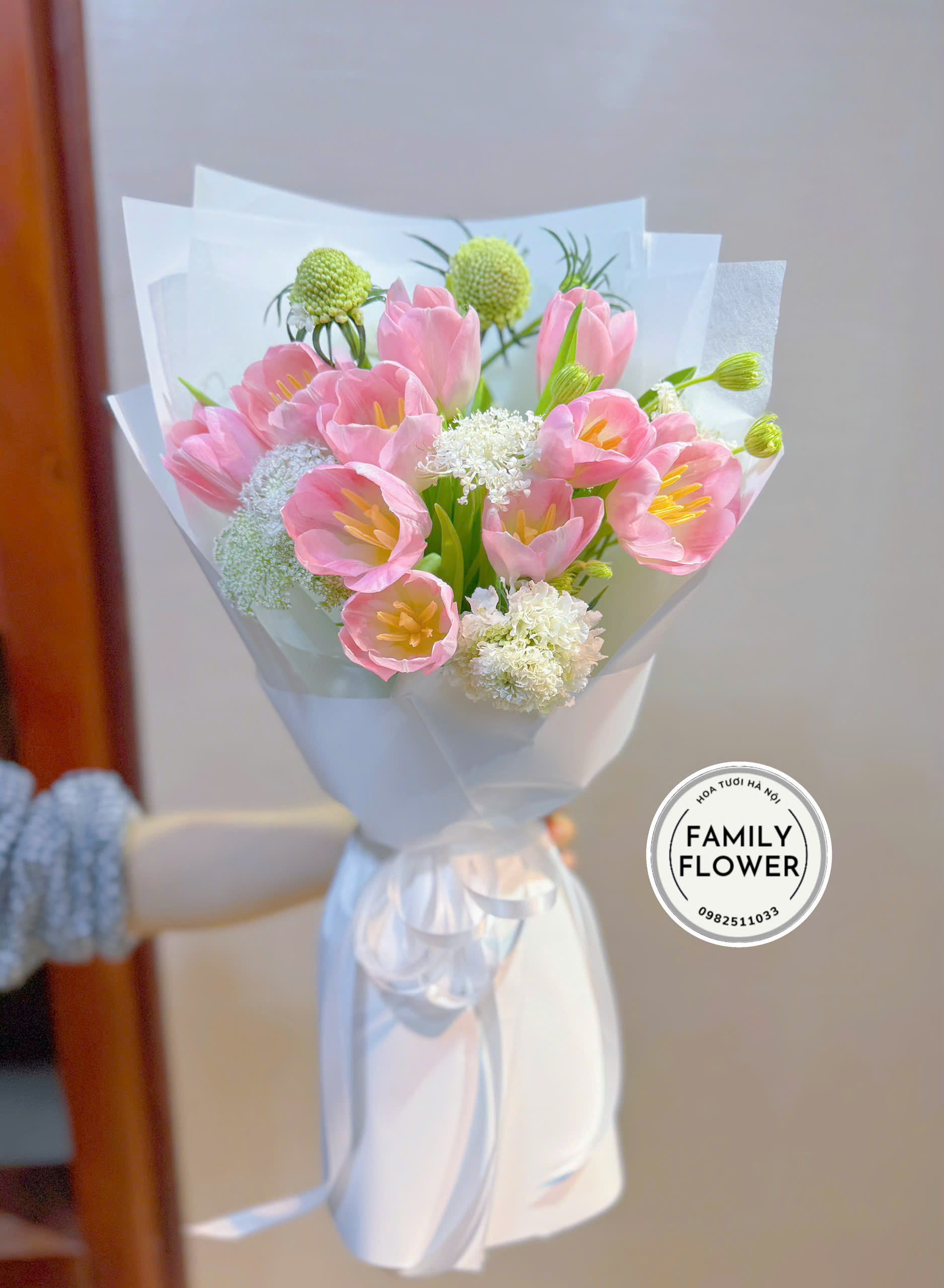 Hoa sinh nhật Hà Nội - Bó hoa tulip tone hồng tặng chúc mừng sinh nhật tại Hà Nội