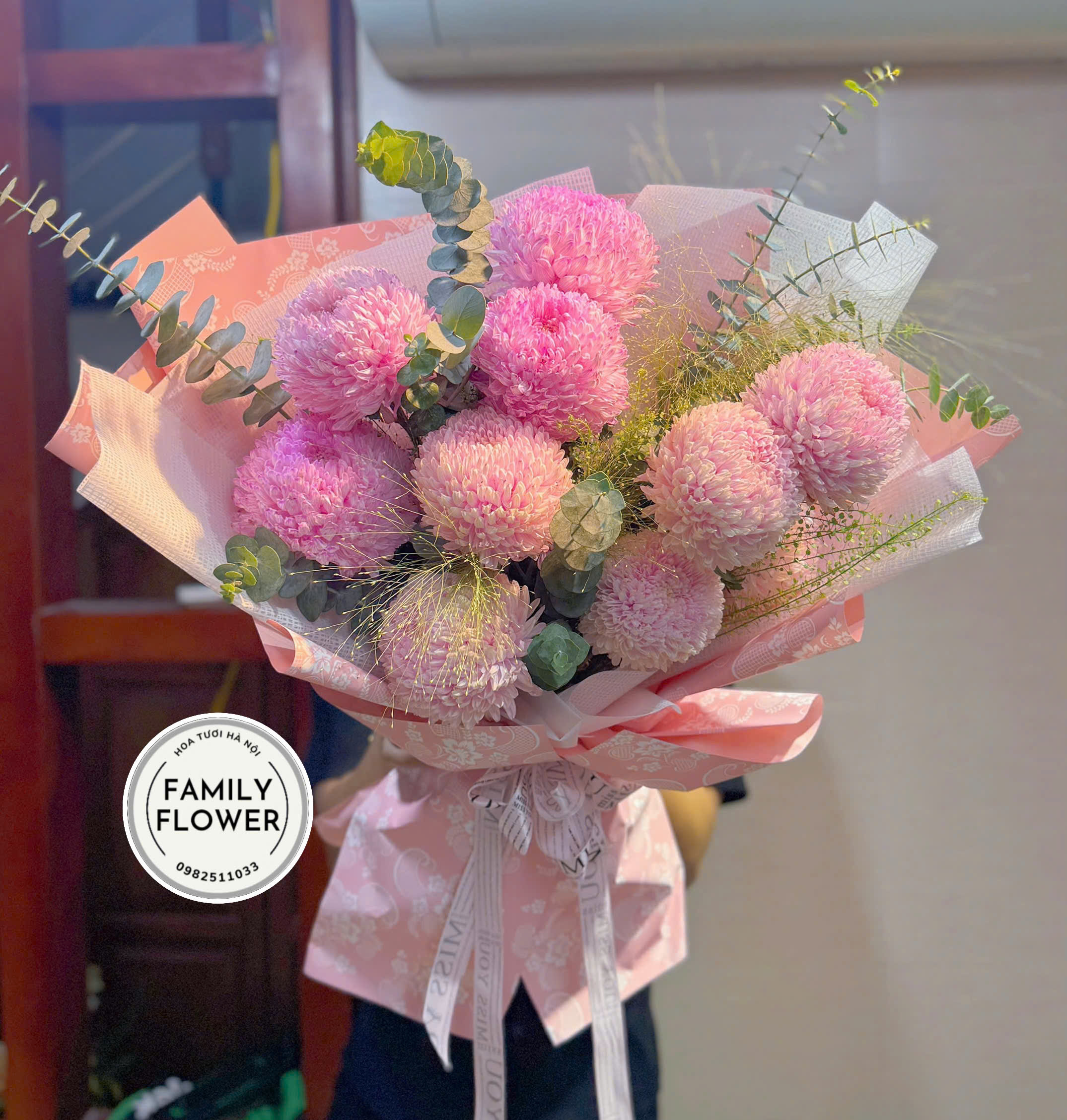 Bó hoa cúc mẫu đơn tặng sinh nhật mẹ quận Ba Đình ! Hoa sinh nhật Hà Nội