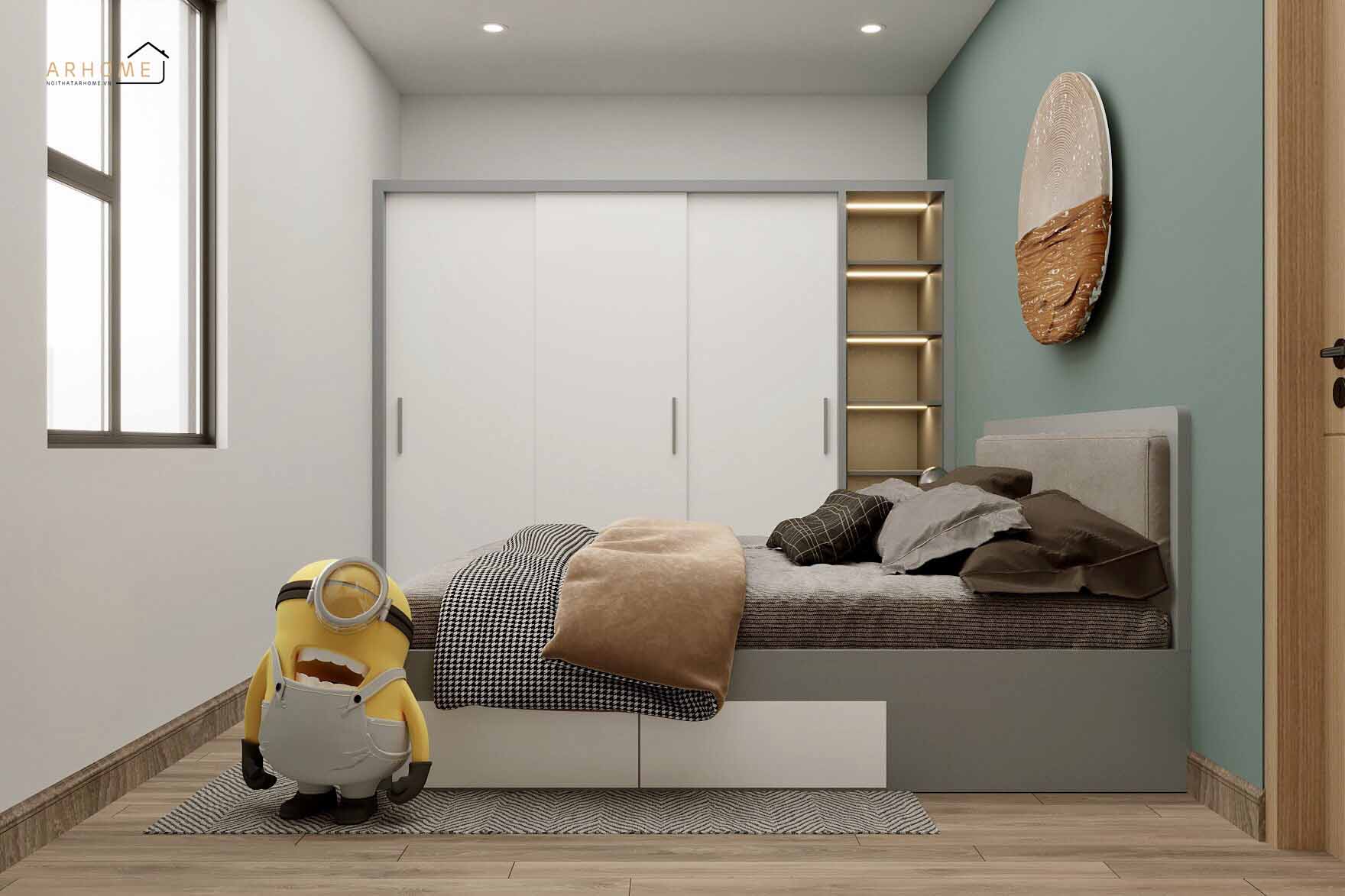 Mẫu giường ngủ thông minh có ngăn kéo cho bé trai