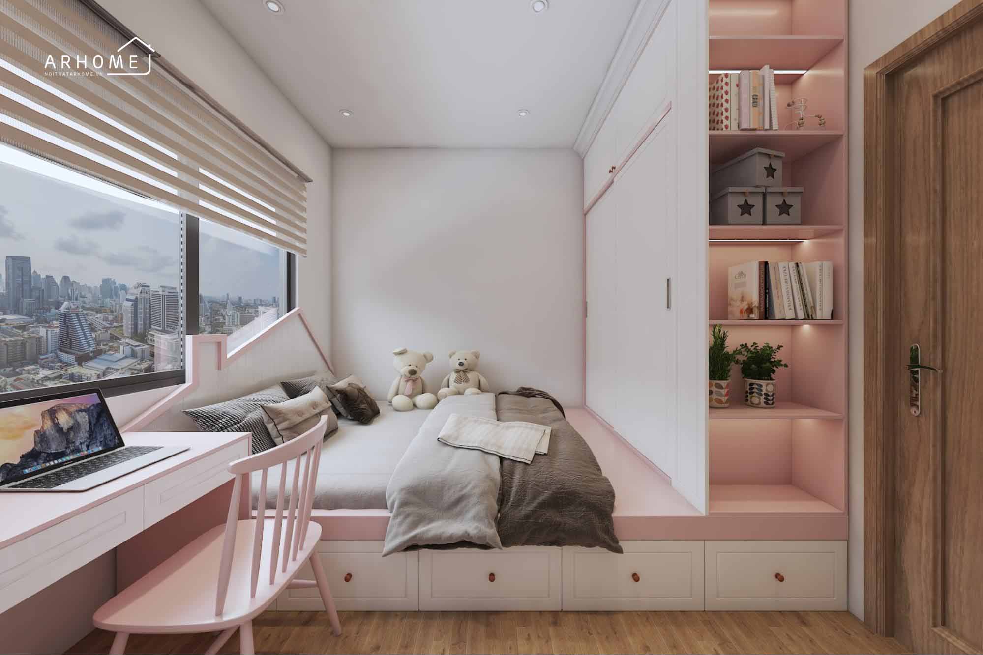 Kiểu thiết kế giường ngủ thông minh cho bé gái