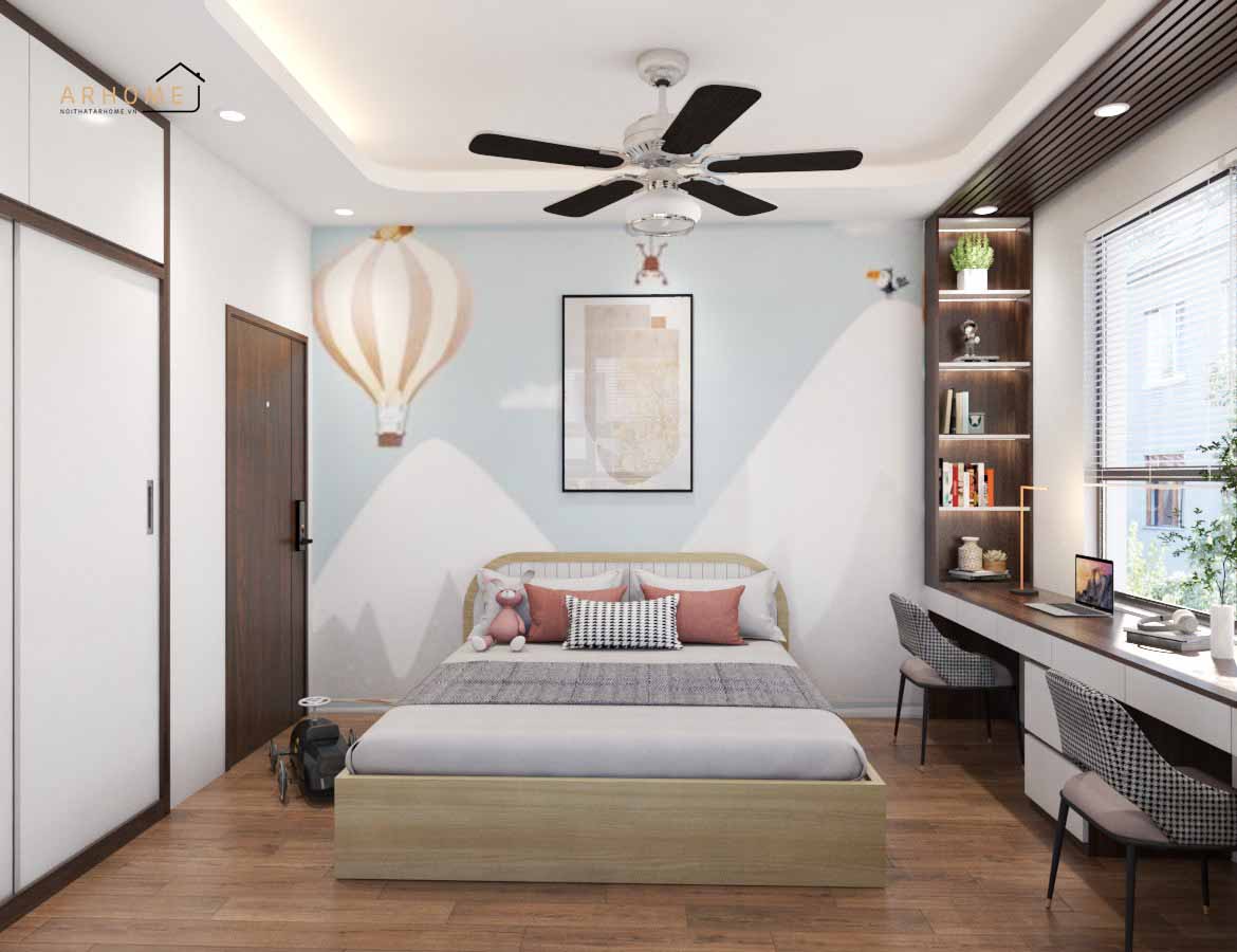 Mẫu giường đơn bé gái tạo tính độc lập