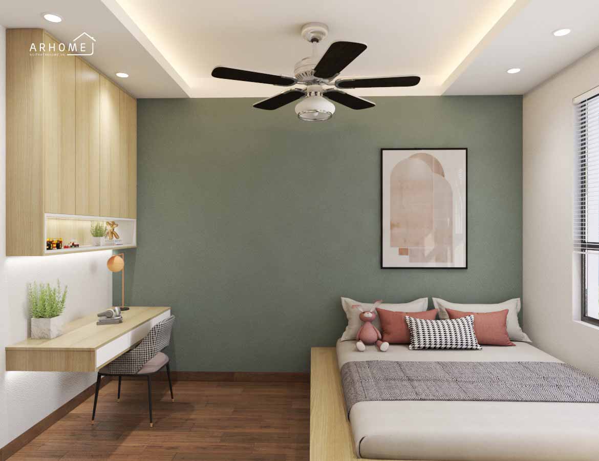 Mẫu giường ngủ bằng gỗ công nghiệp MDF chống ẩm cho bé gái