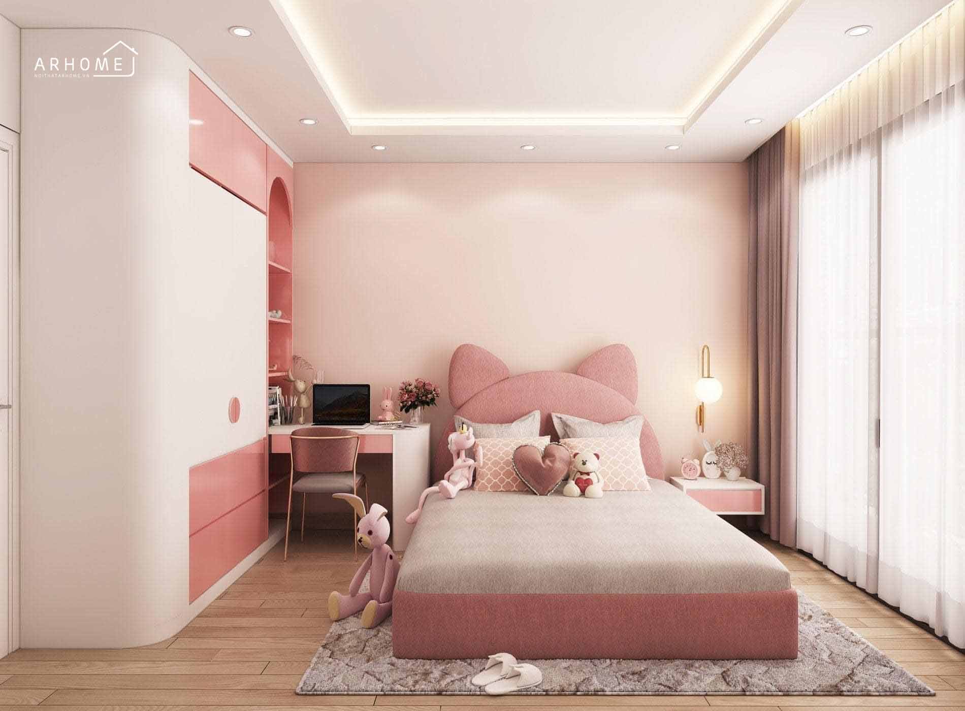 Mẫu giường ngủ công chúa cá tính dễ thương tinh tế