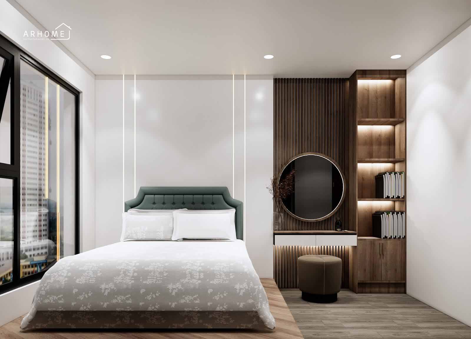 Mẫu giường ngủ tân cổ điển bọc nỉ