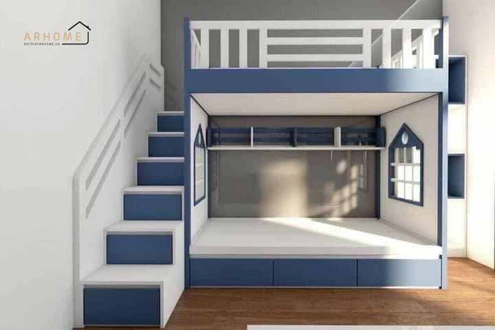 Thiết kế kiểu giường tầng cho bé trai