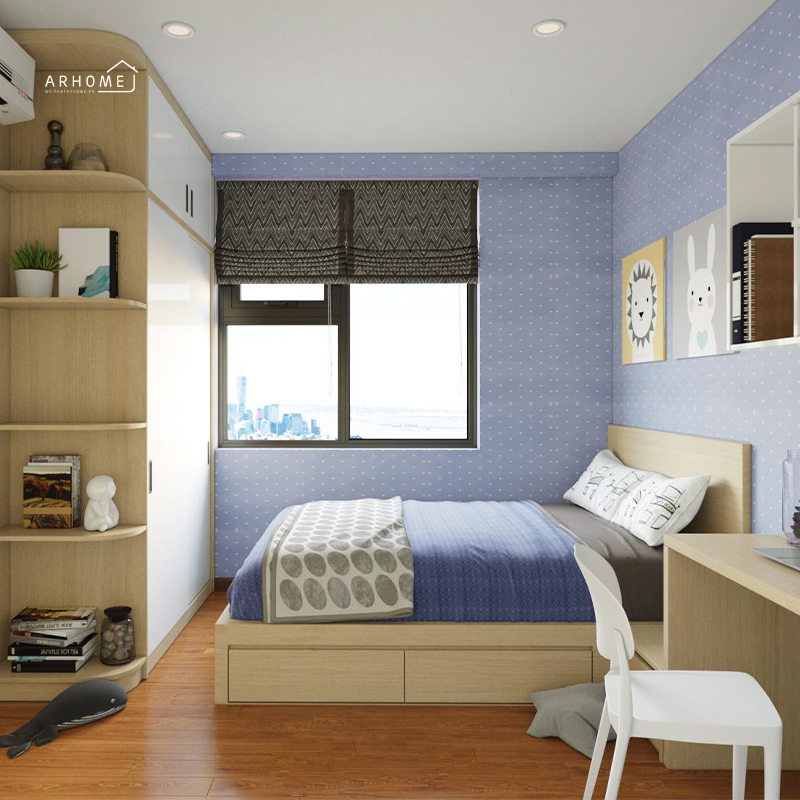Thiết kế nội thất phòng ngủ thất cho bé trai đơn giản