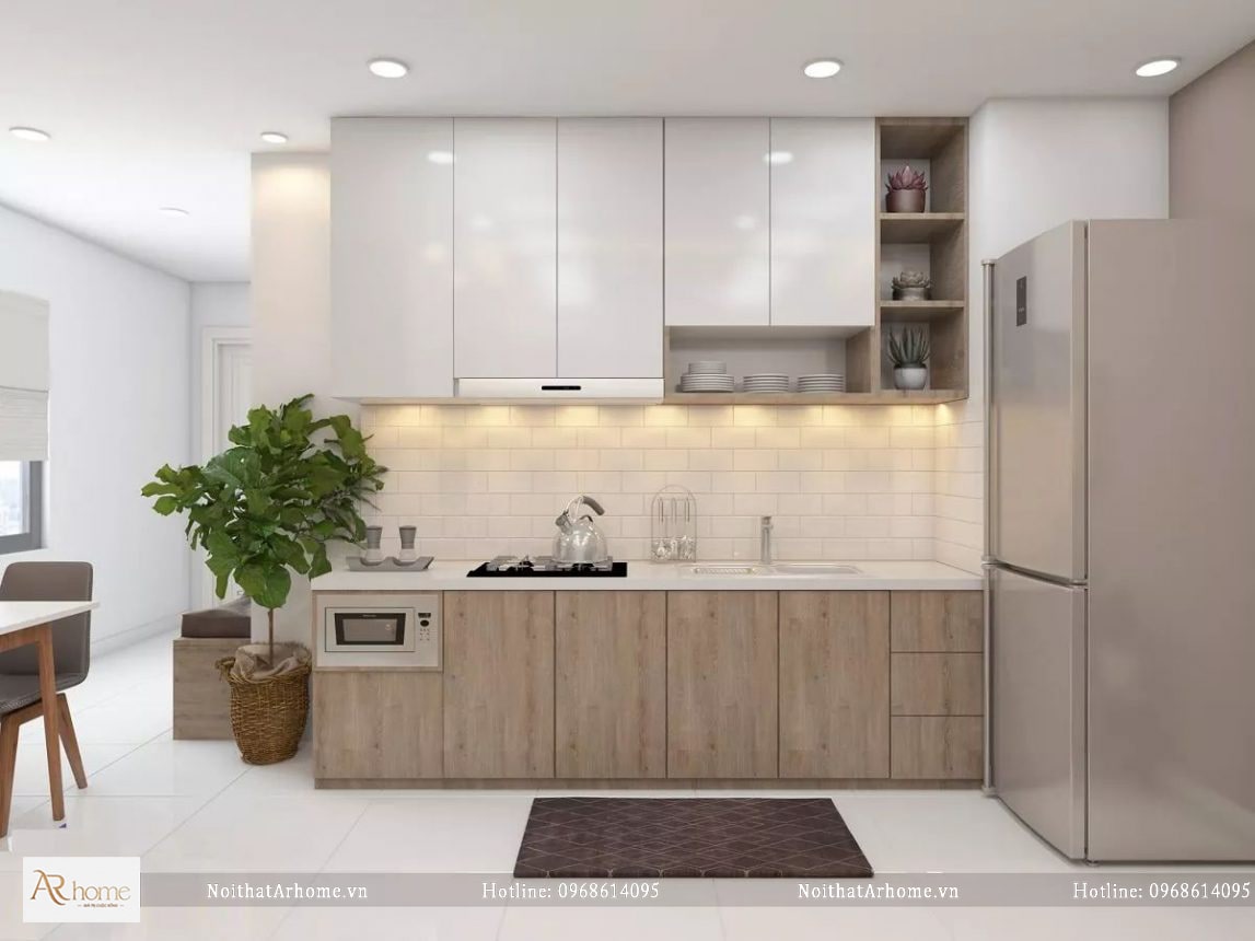 Tủ bếp gỗ công nghiệp cánh Acrylic sang trọng