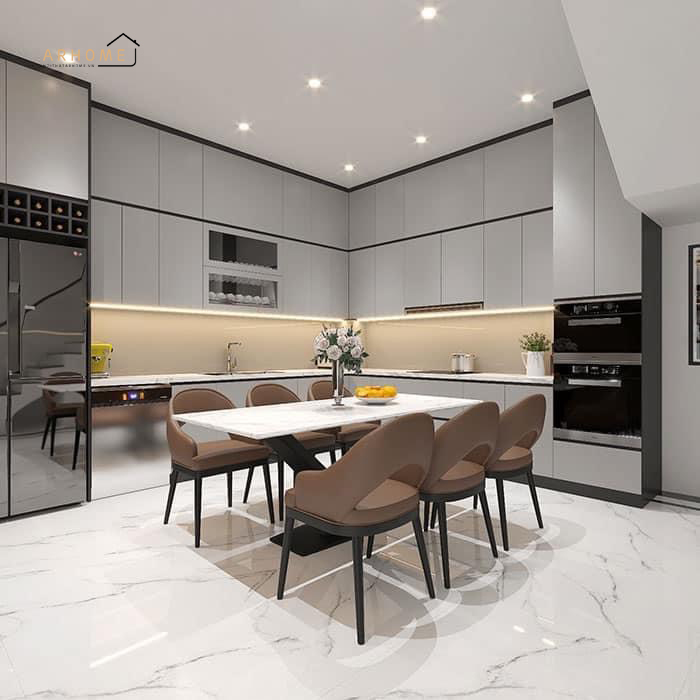 Tủ bếp làm bằng chất liệu inox cao cấp