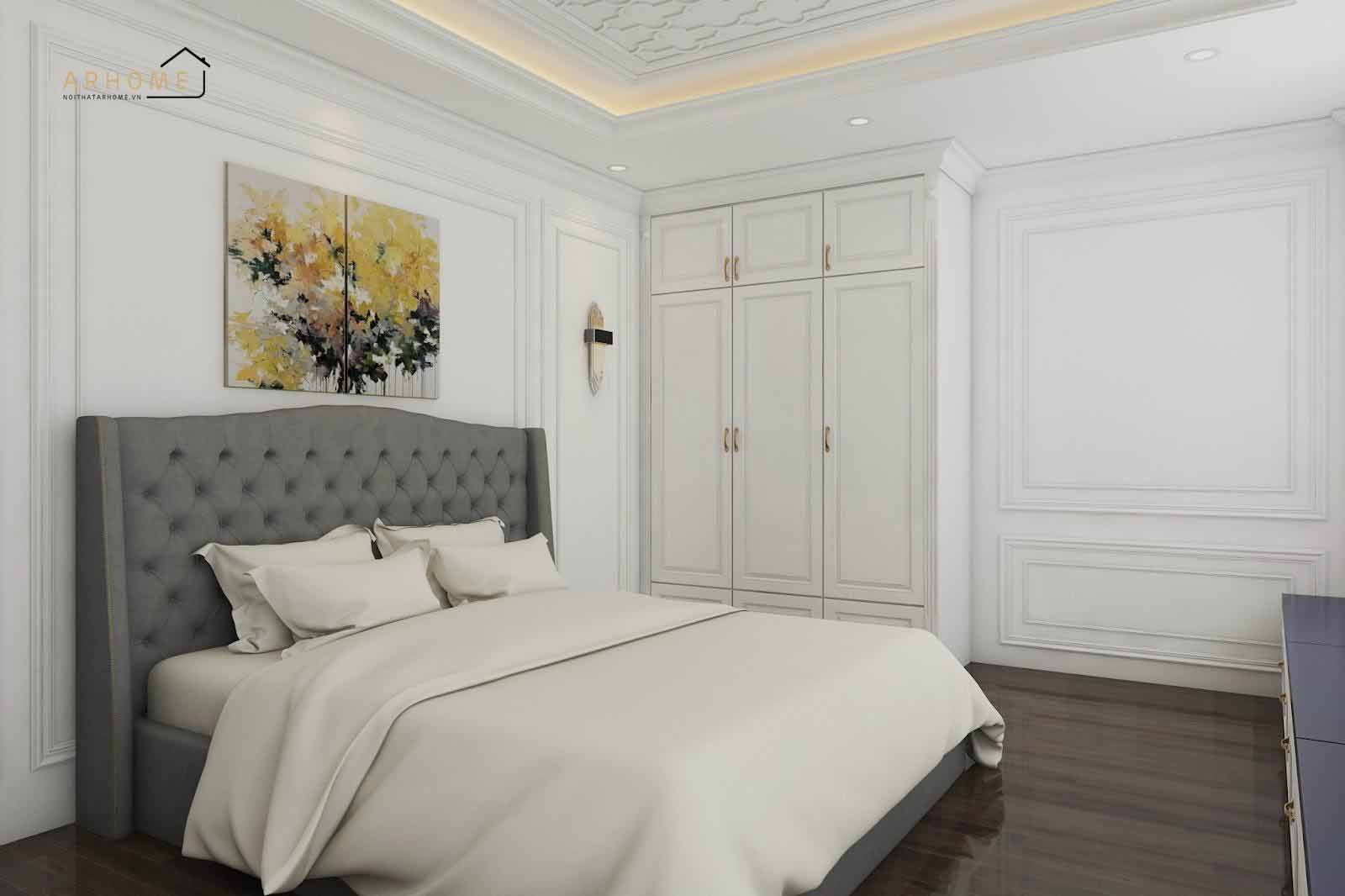 Tủ quần áo kết hợp giường ngủ tân cổ điển