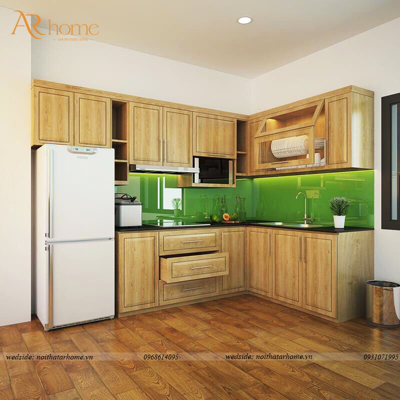 Tủ Bếp Gỗ Sồi Nga