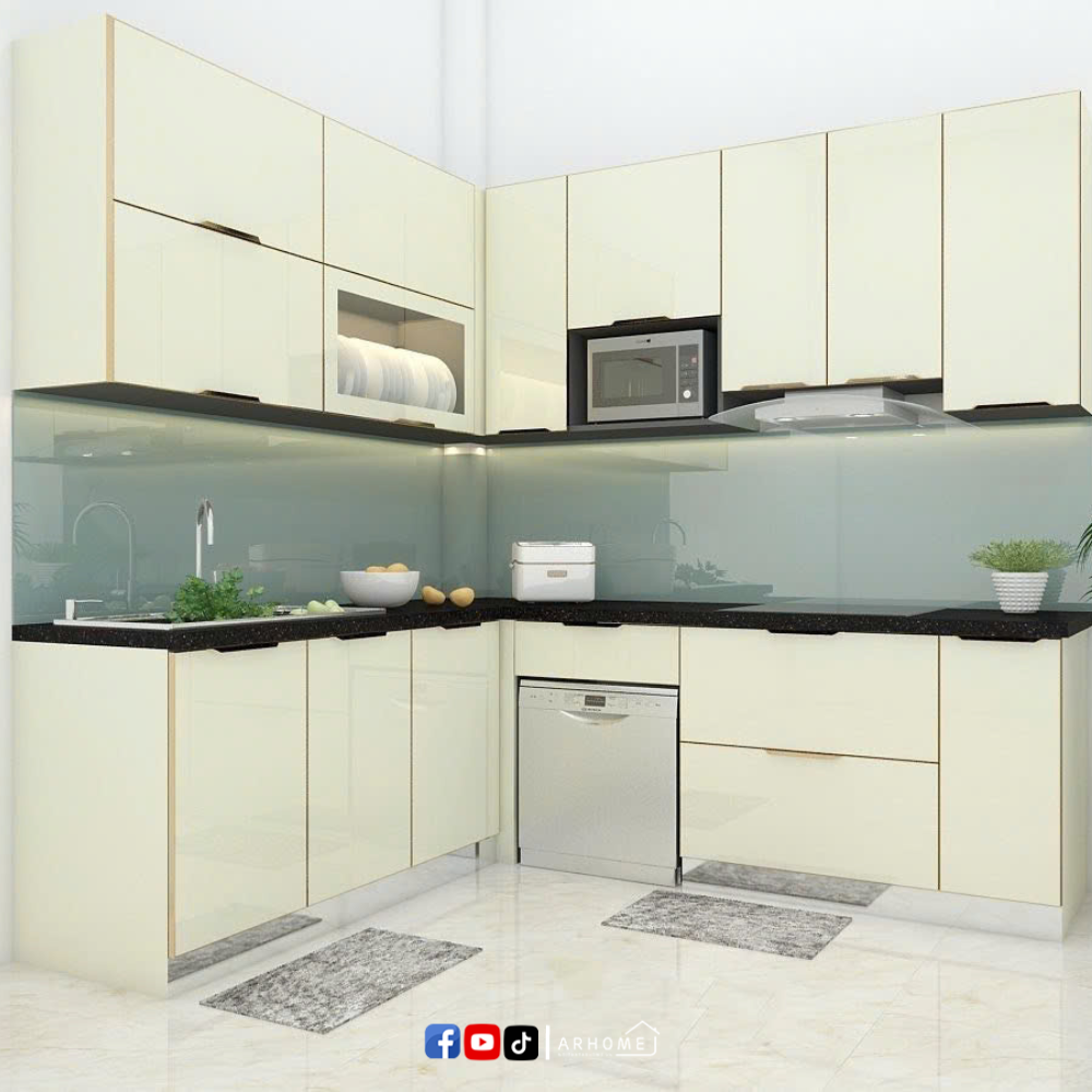 Tủ Bếp Inox 304 Cánh Kính Cường Lực CK09