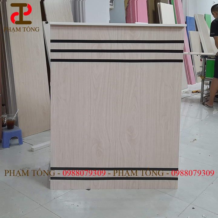 Quầy thu ngân mini nhựa đài loan màu gỗ xoan