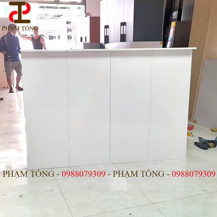 Quầy thu ngân trắng ngang 1m6 nhựa đài loan