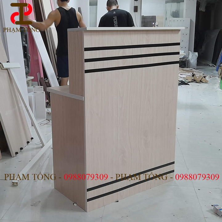 Quầy thu ngân mini nhựa đài loan màu gỗ xoan