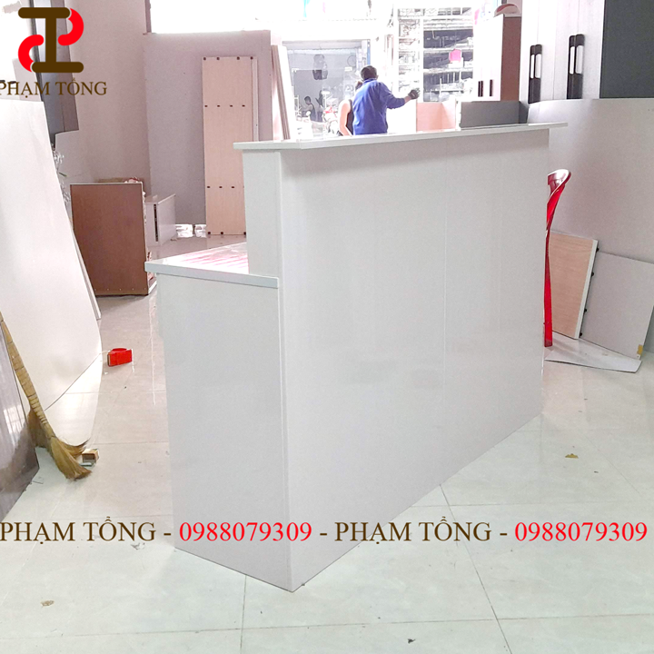 Quầy thu ngân trắng ngang 1m6 nhựa đài loan