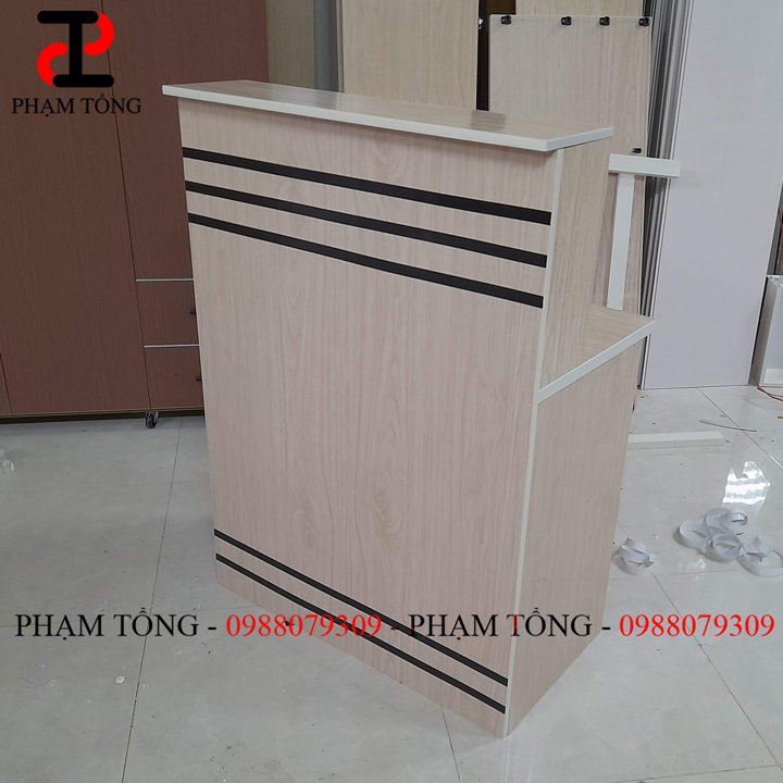 Quầy thu ngân mini nhựa đài loan màu gỗ xoan