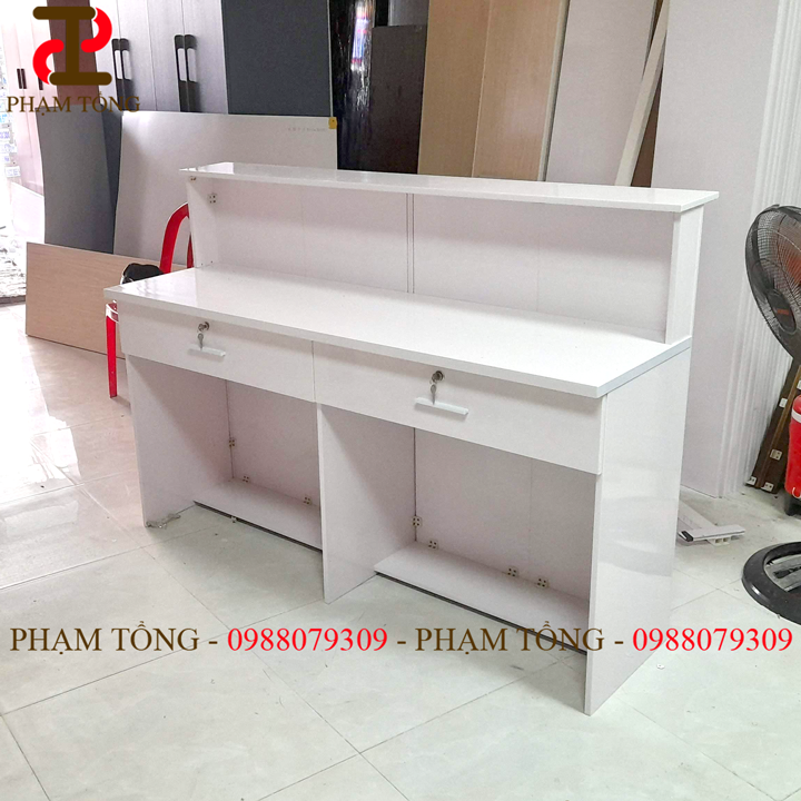 Quầy thu ngân trắng ngang 1m6 nhựa đài loan