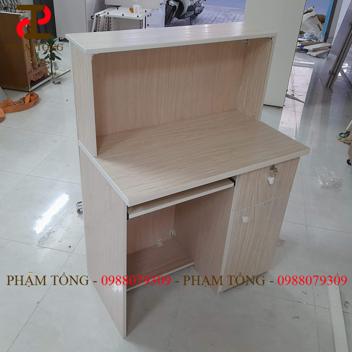 Quầy thu ngân mini nhựa đài loan màu gỗ xoan