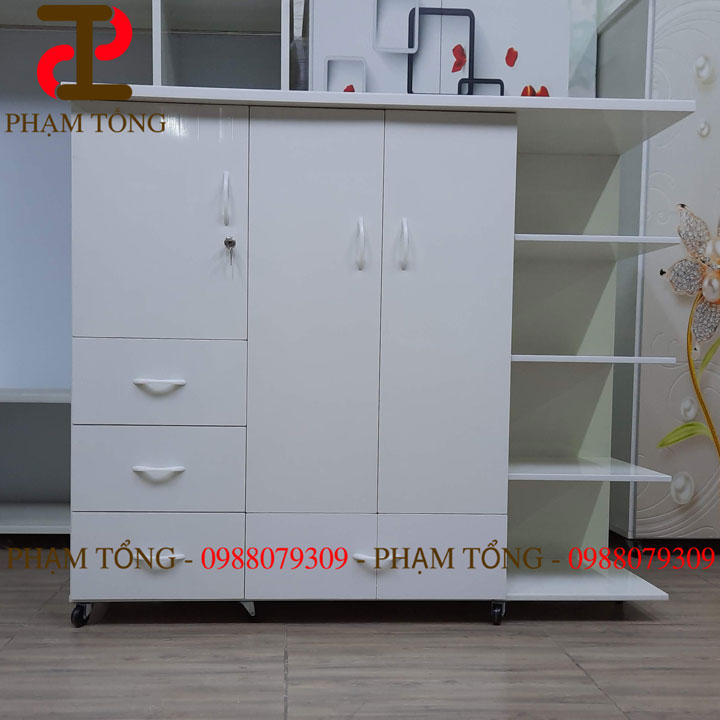 Tủ quần áo trẻ em nhựa đài loan trắng giá siêu tốt sài gòn