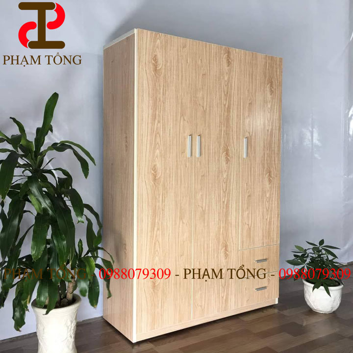 Tủ nhựa đài loan 3 cánh màu gỗ xoan