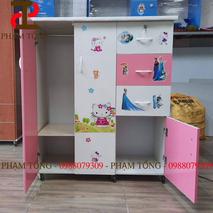 Tủ quần áo công chúa cho bé gái nhựa đài loan