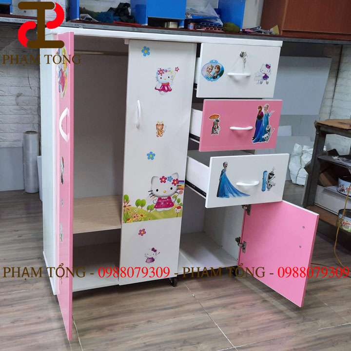 Tủ quần áo công chúa cho bé gái nhựa đài loan