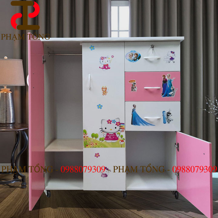 Tủ quần áo công chúa cho bé gái nhựa đài loan