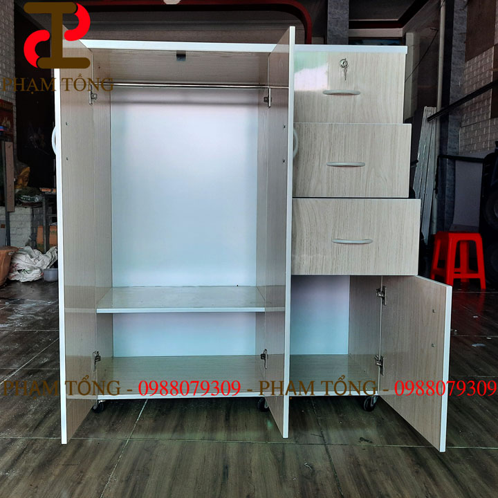 Tủ quần áo nhựa đài loan ngang 1M dành cho trẻ em