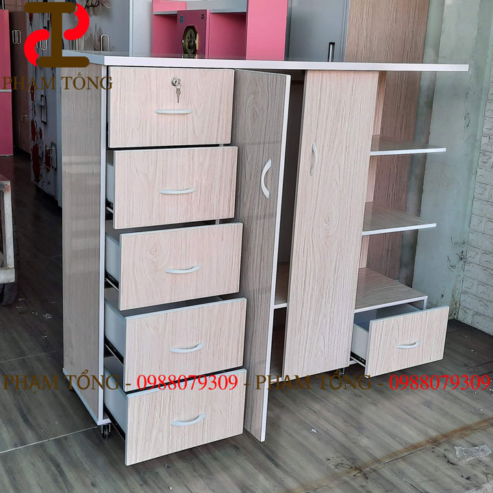 Tủ quần áo trẻ em màu vân gỗ nhiều ngăn kéo nhiều đợt nhựa đài loan