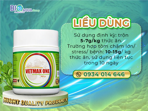 Vetmax One - Vi sinh duong ruot cao cap giup tom sinh truong tot