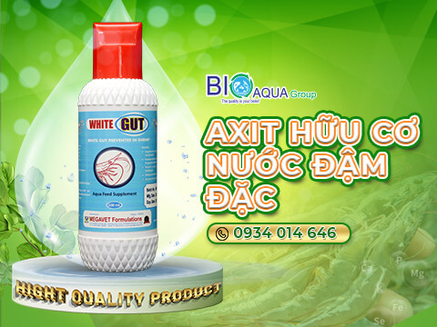 Acid huu co dam dac dang nuoc dam dac uc che vibrio tren tom