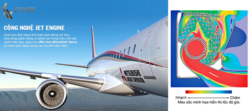 Công nghệ Jet Engine tiêu biểu của điều hòa Mitsubishi Heavy