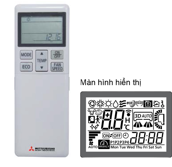 Điều khiển từ xa điều hòa Mitsubishi Heavy