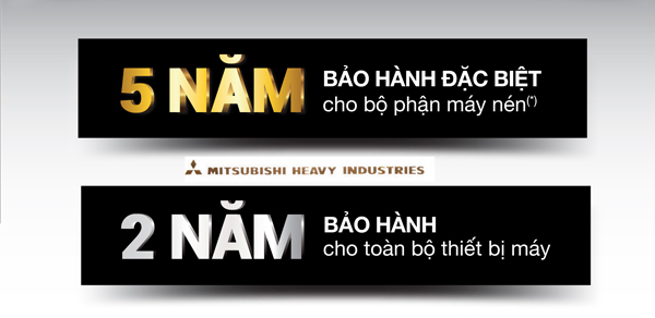 Thời gian bảo hành điều hòa Mitsubishi Heavy