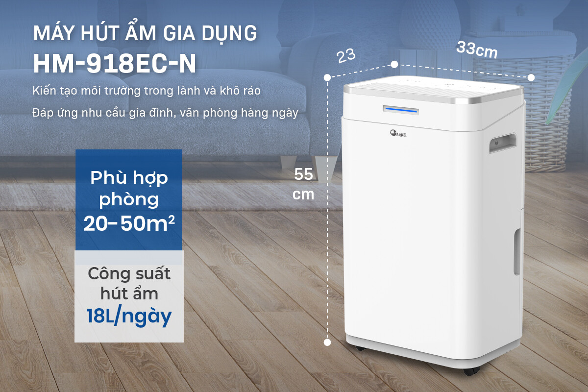 Máy hút ẩm 18L FujiE HM-918EC-N