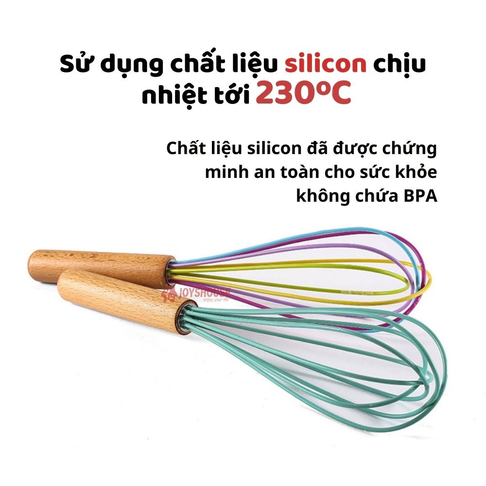 Cây đánh trứng silicon cán gỗ - Phới đánh trứng