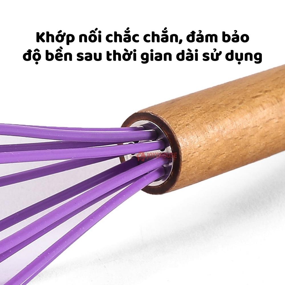 Cây đánh trứng silicon cán gỗ - Phới đánh trứng