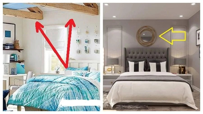 Tránh đặt giường ngủ dưới đáy ngang