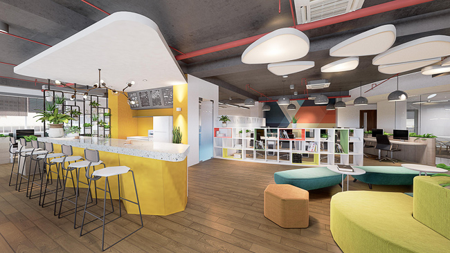 Bố Trí Nội Thất Văn Phòng Với Nhiều Hình Khối Sáng Tạo, Độc Đáo