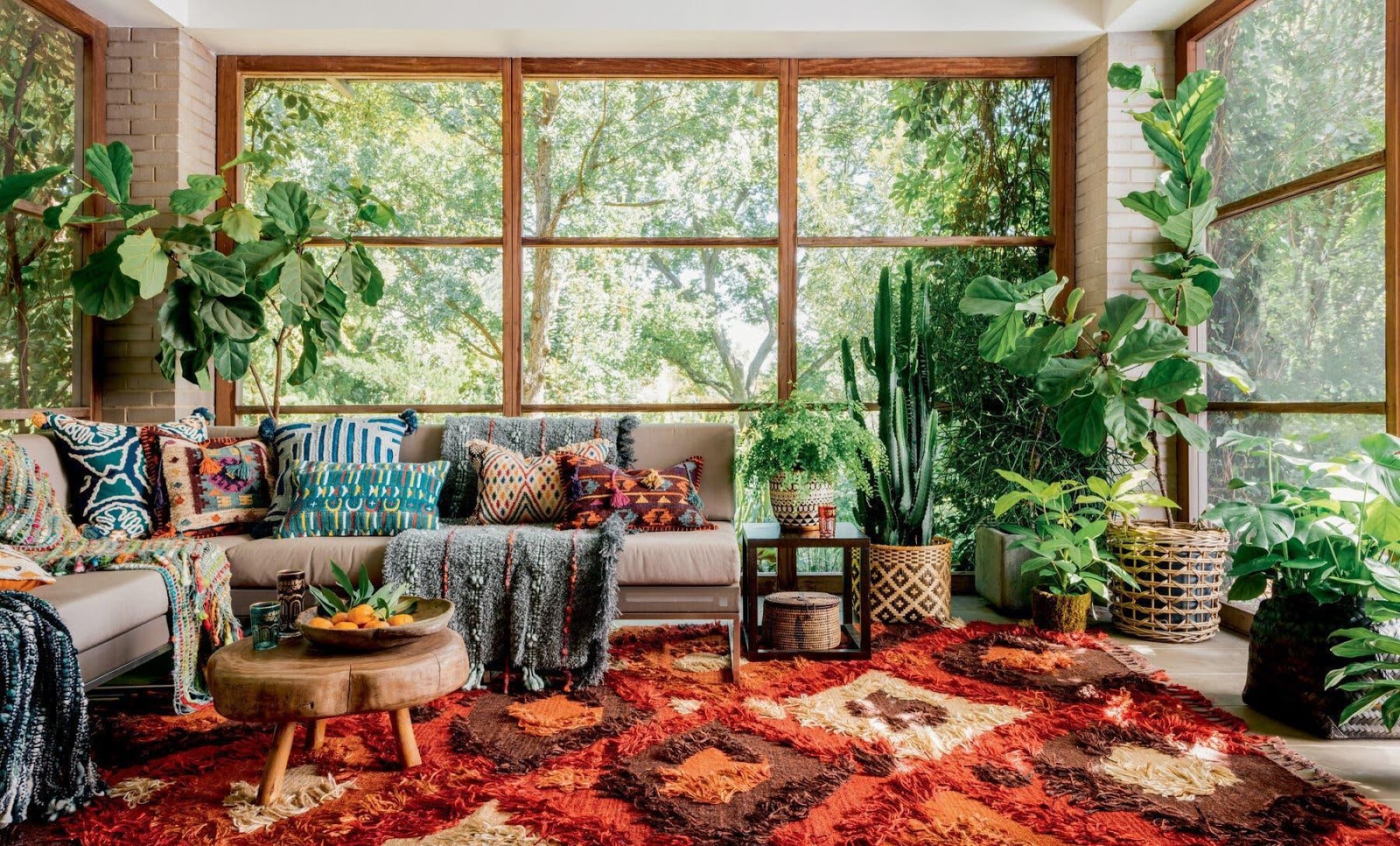 Trang Trí Phòng Khách Kết Hợp Cây Xanh