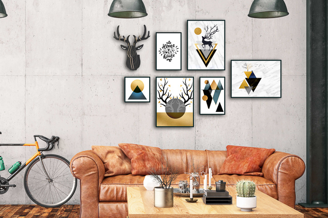 Trang Trí Phòng Khách Kết Hợp Tranh Treo Tường