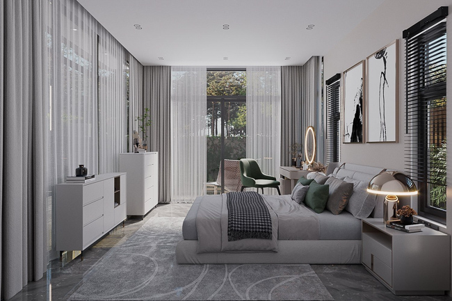 Nội thất phòng ngủ 17m2 đơn giản và tối ưu