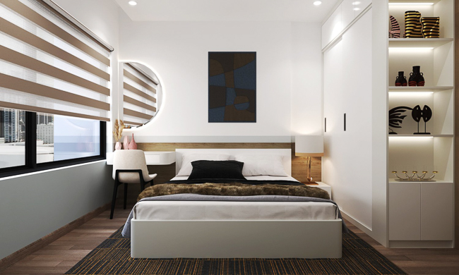Nội thất phòng ngủ 18m2 gỗ công nghiệp