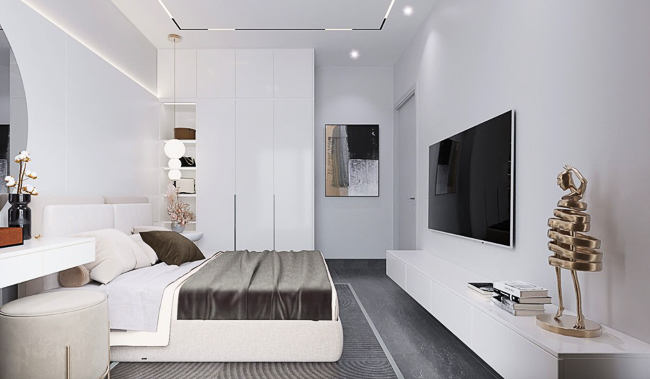 Mẫu phòng ngủ hiện đại cho nhà ống