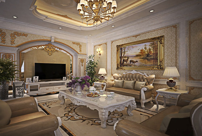 Nội thất nhà phố phong cách tân cổ điển