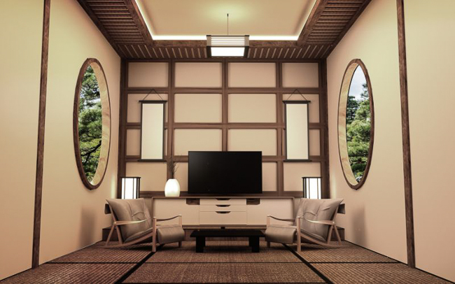 Nét Đặc Trưng Riêng Trong Thiết Kế Nội Thất Phòng Khách Phong Cách Nhật Bản